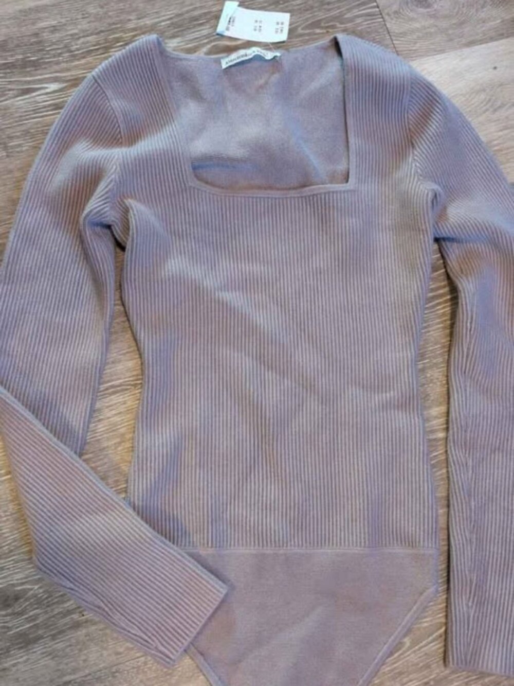 Abercrombie & Fitch Ribbed Square Neck Bodysuit